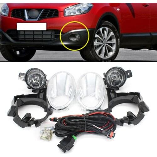 1Pair/Set Car Front Bumper Fog Lamp Daytime Running Lights w/Bulb Switch For Nissan Qashqai Dulias 2011 2012 2013