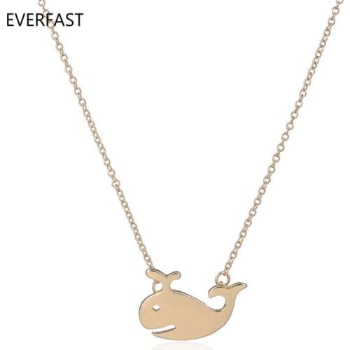 Everfast 1pc Cute Swimming Whale Pendant Necklace Charm Chain Jewelry Gift For Love Girls Couple Kids Free Shipping