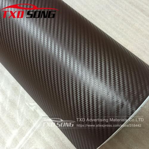 10/20/30/40/50/60X127CM Brown 3D carbon film Waterproof DIY Car Motorcycle Sticker 3D Carbon Fiber Vinyl Wrapping film