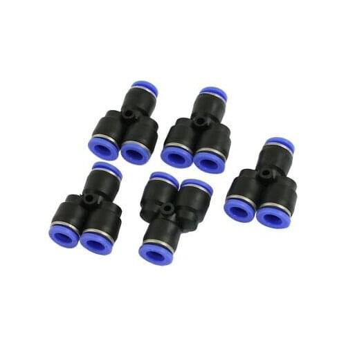 5 Pcs 8mm to 8mm Quick Joint Air Pneumatic Y Shaped Push in Fittings