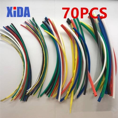 70PCS 2:1 Bagged thermal shrinkage tube combination color environmental protection flame retardant thermal condensation tube set
