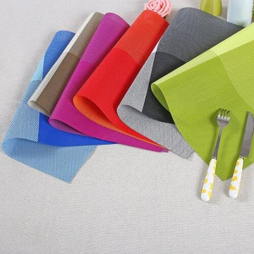 8 Gradient Color Cross Lattice Place Mat Heat Resistant Placemat Students PVC Mat Table Accessories Table Mats for Dining Table