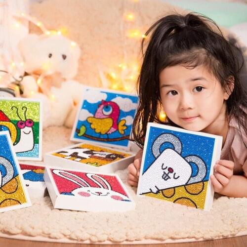 Handmade Resin Diamond Painting with Frame Educational Toy Kids Birthday Gift