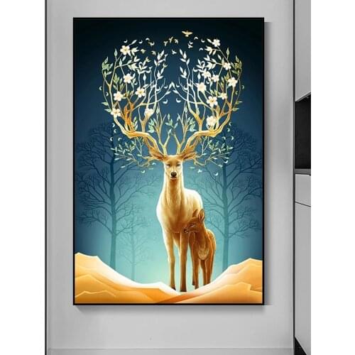 DIY 5D Diamond Painting Animal Deer Full Diamond Embroidery Landscape Tree Cross Stitch Kits Home Decor Handmade Christmas Gift