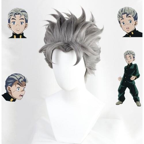 Anime JoJo bizarre adventure Koichi Hirose Heat Resistant Cosplay Costume hairwear Wig+Wig Cap