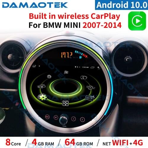 DamaoTek Android 10 9" car multimedia player For BMW Mini Cooper R56 R60 2007-2014 Android navigation system carplay bluetooth
