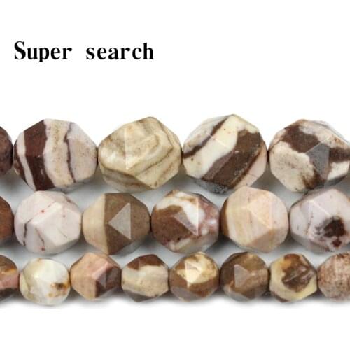 Natural Stone Cut Face Coffee Yellow Shape Loose Beads 6/8/10mm For Jewelry DIY Making Findings Bracelet Accessories Beadtales