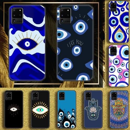 Nazar Boncuğu Evil eye Phone case For Samsung Galaxy Note 4 8 9 10 20 S8 S9 S10 S10E S20 Plus UITRA Ultra black trend coque
