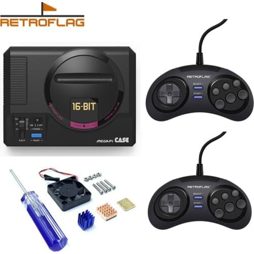Retroflag MEGAPi Case with Classic Wired USB Gamepad Game Controller Functional Button for Raspberry Pi 3 B Plus (3B+) / 3B / 2B