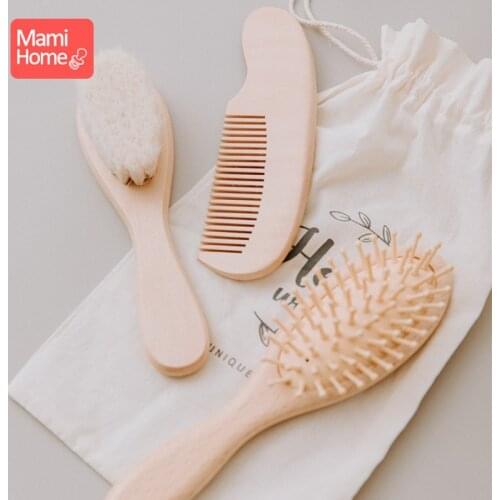 1pc Baby Wooden Brush Newborn Comb Brush Natural BPA Free Wood Infant Hair Baby Hairbrush Newborn HairBrush Custom Name For Kids