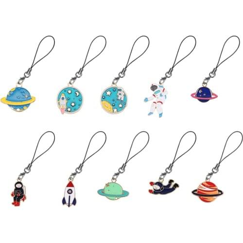 DIY Astronaut Style Smart Phone Strap Lanyards for iPhone/Samsung/Xiaomi/Huawei Mobile Phone Strap Hang Rope Girls Phone Charm
