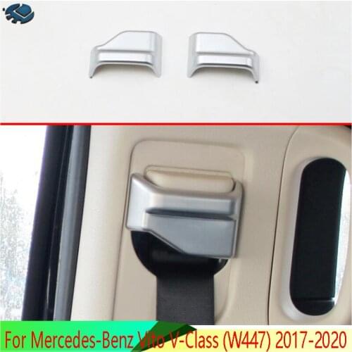 For Mercedes-Benz Vito (W447) V-Class 2017-2020 ABS Chrome A safety buckle ornament on a seat belt