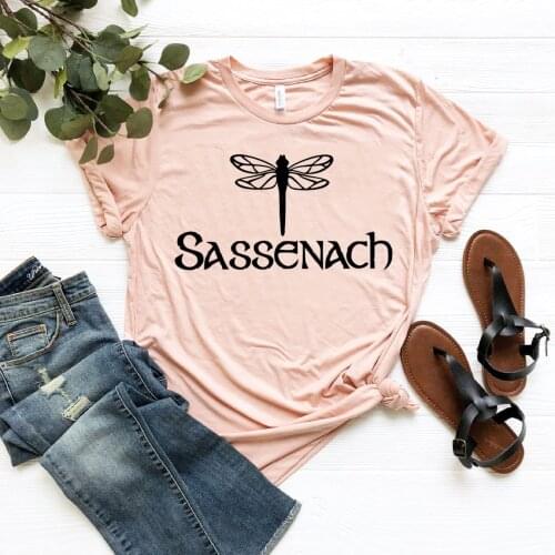 Sassenach Shirt Outlander Book Series T-Shirt Jamie Fraser Tee Tv Series Shirts Women Harajuku Graphic Tees Plus Size Tops