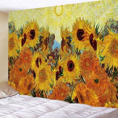 Tapestry Wall Hanging Bedspread Beach Towel Table Cloth Yoga Mat Home Decoration Sunflower Design Rectangle 150cmx130cm