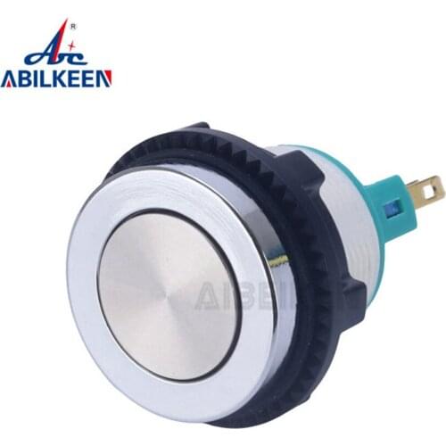 IP67 Waterproof 22mm Flat metal head palstic housing 1NONC Momentary Self-locking push button switch