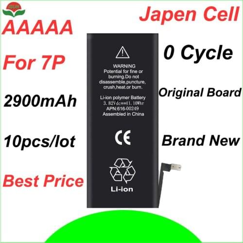 ISUN 10pcs/lot original quality 0 cycle mobile battery for iPhone 7 Plus 2900mAh 3.82V battery replacement