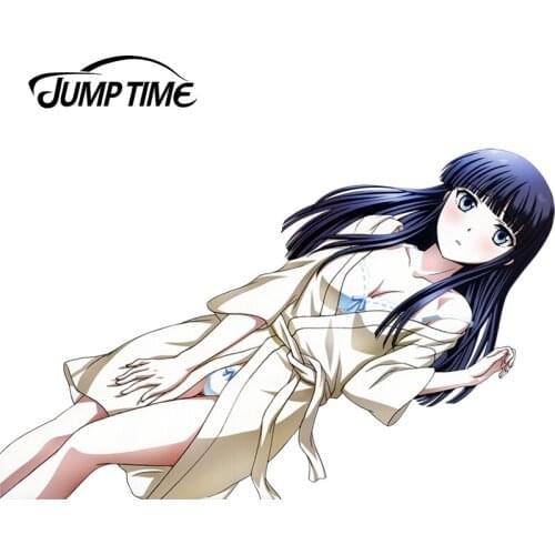 JumpTime 13cm x 8.2cm Car Stickers Mahouka Koukou no Rettousei Anime Vinyl Wrap Sexy Girl Car Decal Motorcycle Racing