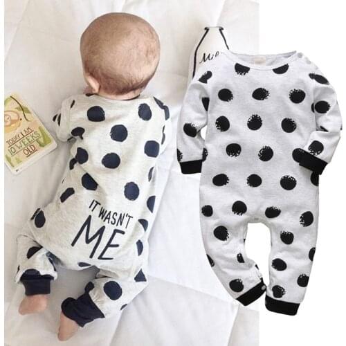 Baby Boys Girls Romper Infant Clothes Long Sleeve Letter IT WASN'T ME Jumpsuit Autumn Baby Clothing Toddler Outfits