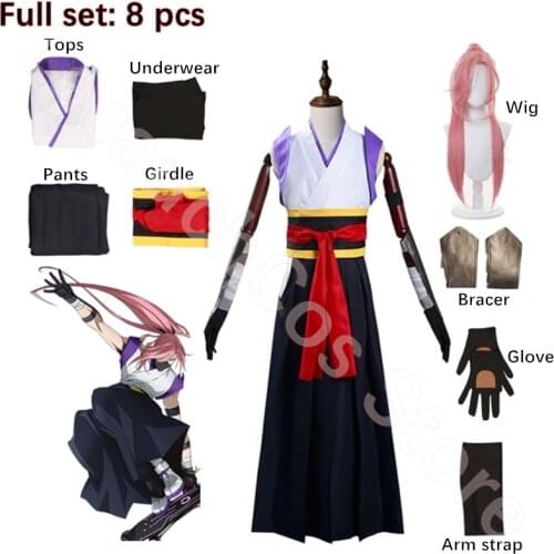 New SK8 the Infinity Cherry Blossom Cosplay Costume Outfit Kimono Halloween Carnival Suit Wig Girdle Bracer Glove Activity Play