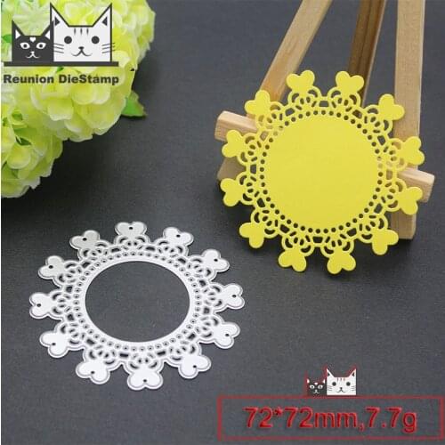 Reunion Love Round Lace DIY Scrapbooking Photo Album Paper Card Craft Cute Embossing Metal Cutting Dies Stencils Cut Die Mold