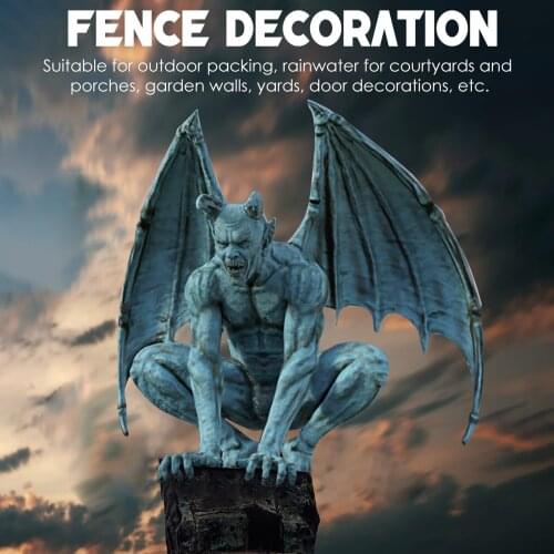 Angel Wings 15cm Resin Retro Gargoyle Ghost Bat Monster Statue Decoration Creative Window Decoration Home Garden Decoration