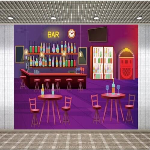 Lyavshi Vintage Bar Pub Classic Jukebox Retro Party Photocall Photography Backdrop Photographic Background For Photo Studio