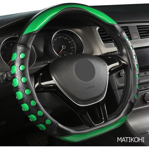 MATIKOHI Carbon Fiber Leather Car Steering Wheel Cover For Mini F60 F56 F55 F54 R52 Clubman Cabrio Countryman