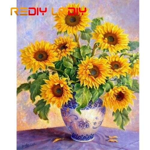 DIY Beaded Embroidery Kits Sunflowers Needlework High Quality Beads Partial Crystal Beaded Cross Stitch Hobby & Crafts Beadwork