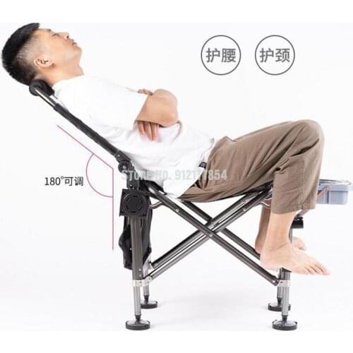 2021 new fishing chair wild fishing all-terrain reclining ultra-light fishing thickened folding multifunctional fishing chair