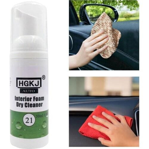 50ML car interior leather cleaning foam dry cleaning cleaner agent car care interior leather automobile supplies Y3Z0