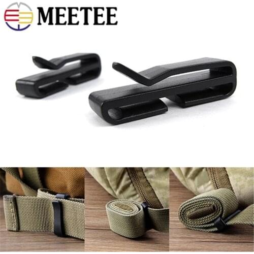 Meetee 20pcs 20/25/32/38/50mm Plastic Drawstring Buckle Belt Rings Loop Clasp Bag Strap Hook DIY Webbing Clip Buckles Accessory