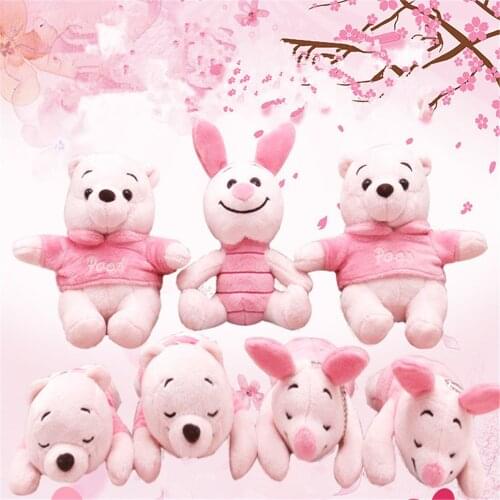 Disney 10-30cm Sakura Winnie the Pooh Pink Cartoon Bear Original Plush Toy Soft Winnie the Pooh Plush Dolls Gifts for Children