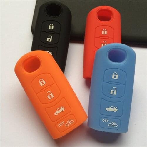 Silicone rubber car key Case Cover for Mazda 3 5 6 8 CX5 CX7 CX9 M6 GT 2016 Smart 4 button remote key