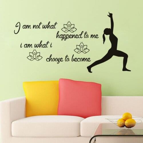 Sports yoga vinyl wall decal home decor living room bedroom diy art mural removable wall stickers
