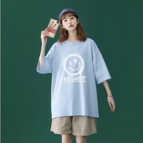 Stylish Summer Top Loose T-shirt Simple Cotton 2021 New T-shirt Neutral Couple Mens and Womens Casual T-shirt