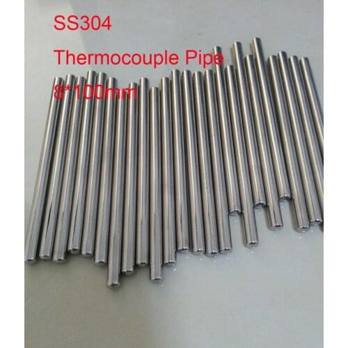 Customized 8mm*100mm One End Round Head Grade A Quality SS304 Thermocouple Protection Pipe fittings, 50 pcs / lot