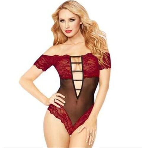 Women Sexy Porno Lingerie Lace Corset Erotic Transparent Babydoll Sexy Underwear Mesh Bodysuits Hollow Lenceria Plus Size 3XL