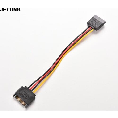 1PC 15 Pin SATA Male to Female 15 Pin 15P SATA Adapter Power Extension Cable Wire Cord 8 Inches