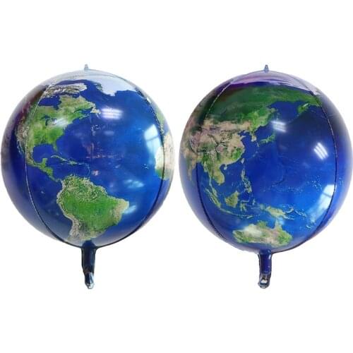 1PC 22inch 4D Earth Globe Foil Balloon Earth Day World Map Air Ball Birthday Party Decorations for Kids Educational Supplies