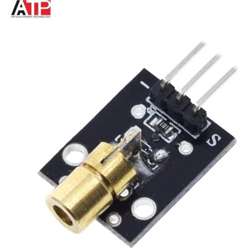 1PCS Great IT KY-008 650nm Laser sensor Module 6mm 5V 5mW Red Laser Dot Diode Copper Head for arduino DIY Kit
