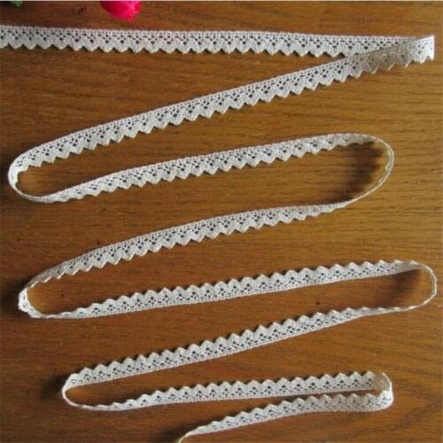 10Yard/Lot Beige Cotton Crocheted Sawtooth Lace Trim Fabric Lace Ribbon Handmade DIY Sewing Craft Decoration Wedding Dress