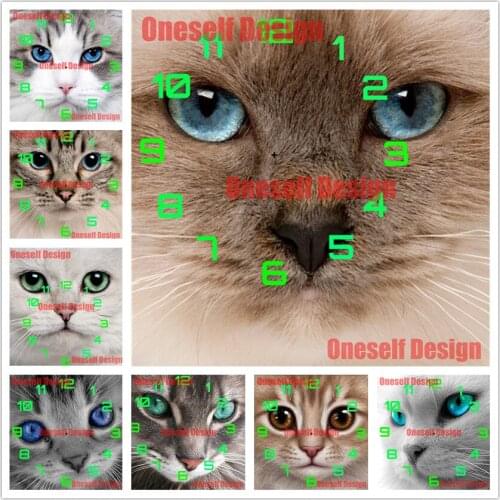 2020 new style Christmas gift diy diamond painting full square clock cat diamond art kit cat 5d diamond embroidery sale clock