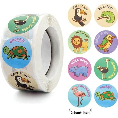 500pcs Animal Cartoon Teacher Reward Motivational Stickers for Children/ kids Teacher Encouragement Classroom, Potty Training