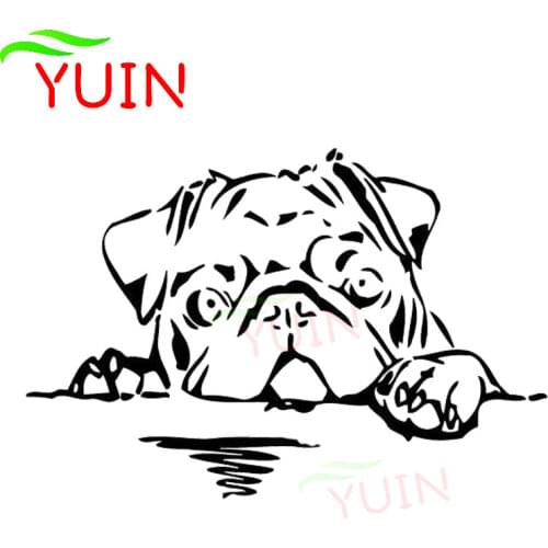 Pug Car Sticker Animal Bread Cute Puppy Decal Auto Accessories PVC Fashion Decorative Modeling Waterproof Sunscreen Decals