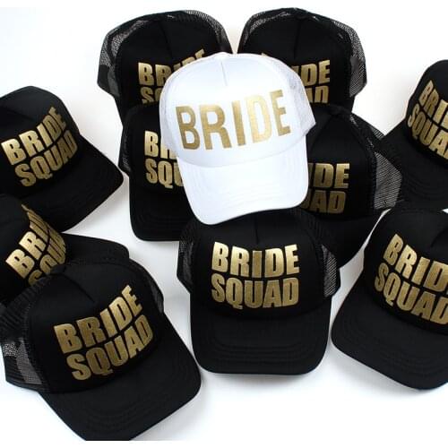 2018 new glitter gold bride squad baseball cap Bachelorette wedding favor gifts bridal shower party cap hats
