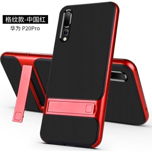 For Huawei P20 Pro P20 Lite P10 Plus Case Luxury Soft silicone+PC With stand Hybrid Protective back cover for huawei Nova 3E 3i