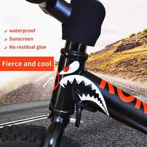 Bicycle Frame Decoration Sticker Shark Head Tube Sticker MTB Bike Fixed Gear Sticker Cycling Accessories Bicycle Bike Stickers