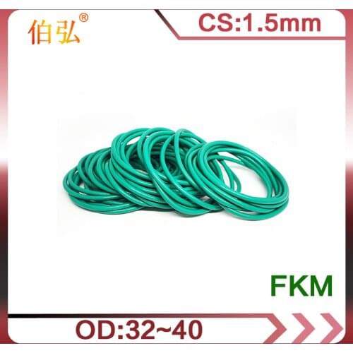 Fluororubber O-Ring 5PCS/lot FKM Sealing CS 1.5mm OD32/33/34/35/36/37/38/39/40mm O-Ring Seal Gasket Ring
