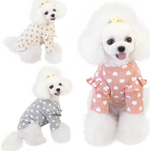 Cotton Dog Shirt Pajamas Small Dog Clothes T-shirt Pyjama Puppy Outfit Yorkie Yorkshire Pomeranian Schnauzer Poodle Pet Clothing