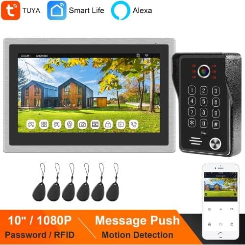 HomeFong Video Door Intercom 4 inch Video Intercom for Home System Kit Indoor Monitor Outdoor Video Doorbell Camera Support CCTV
